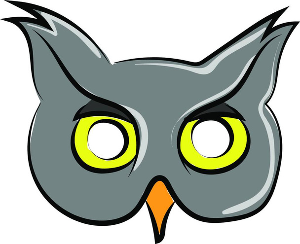 Cool owl mask, illustration, vector on white background. - Διάνυσμα, εικόνα