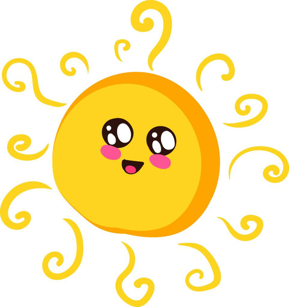 vector illustration of a cute cartoon sun - Vektor, Bild