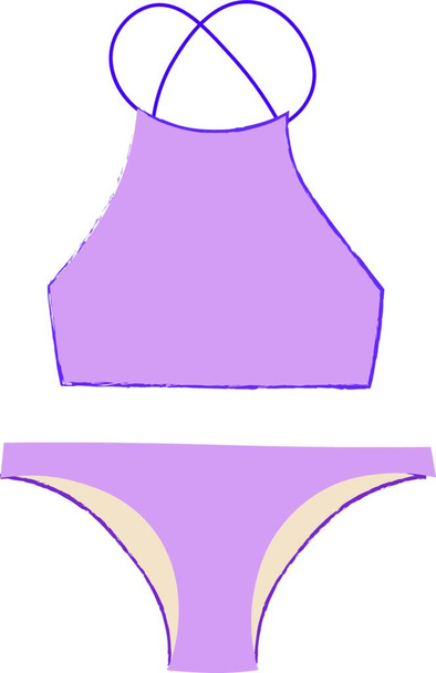 women's underwear, illustration, vector on white background. - Вектор,изображение