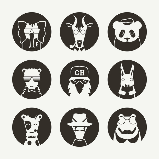 Set de avatar animal estilizado para red social
 - Vector, imagen