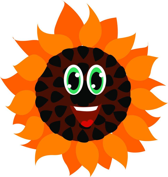 vector illustration of a cute cartoon sun - Vector, Imagen