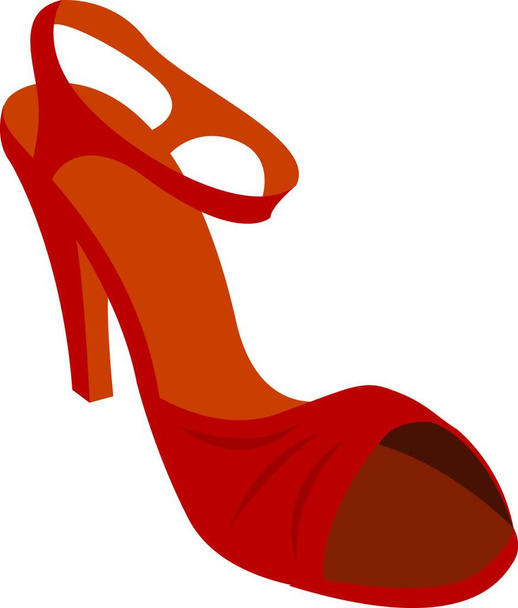 Red shoe, illustration, vector on white background. - Vetor, Imagem