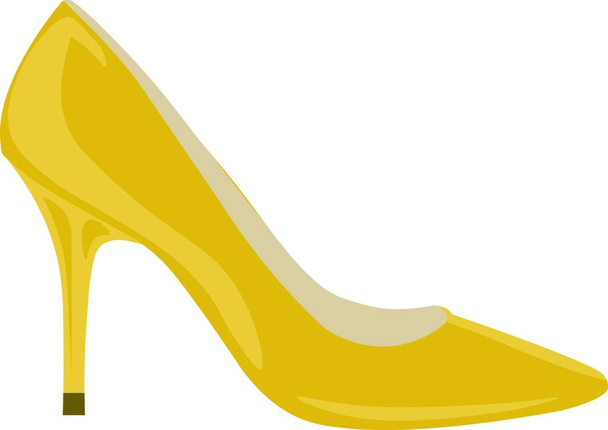 Yellow heel, illustration, vector on white background. - Vector, Image