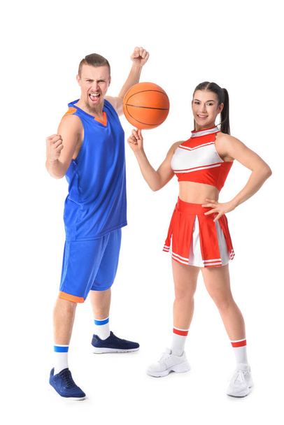 Вболівальник і баскетболіст на білому тлі
 - Фото, зображення