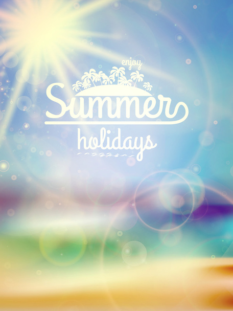 Summer holidays typography background. - Vektor, Bild