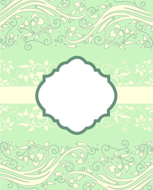 Floral invitation card, vector illustration - Vector, imagen