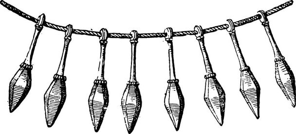 vector illustration of a set of hand drawn swords - Vector, Imagen