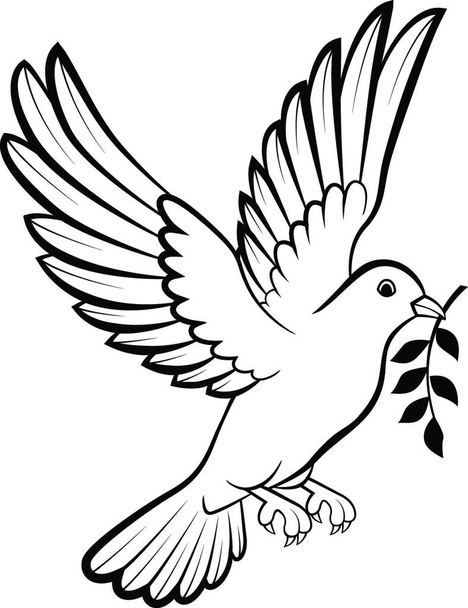 Dove birds logo for peace concept and wedding design - Vector, Image