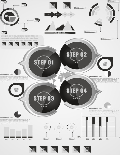 circles with transparency and gray color scheme - Vector, imagen