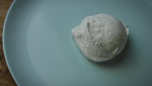 Old time custard ice cream. 4k macro video - Footage, Video