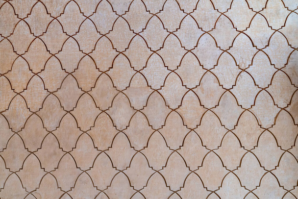 Koristelu ja tekstuurit Alhambran seinillä Granadassa Espanjassa  - Valokuva, kuva