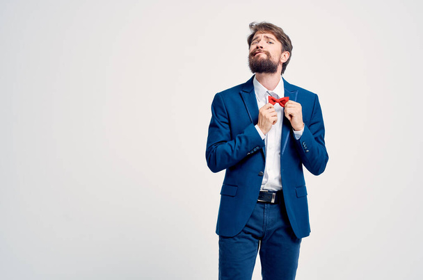 hombre de negocios en un traje corbata de lazo profesional gerente emociones - Foto, Imagen