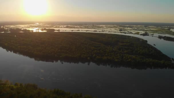 Luchtfoto van de rivier de Ob - Video