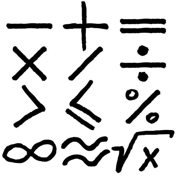 Hand drawn math icons design set - Vector, Image