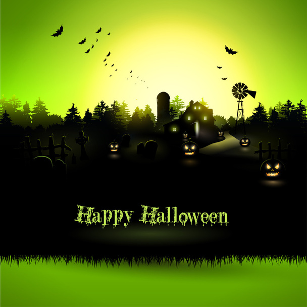 Halloween greeting card - Vector, Image