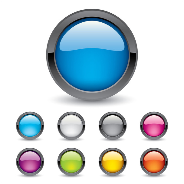 色付きの 3 d ボタン - ベクター画像