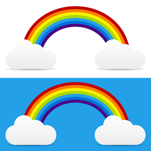 Wolken met regenboog - Vector, afbeelding