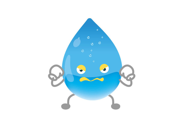 Cute water character vector illustration (pause withstand) - Vector, Image