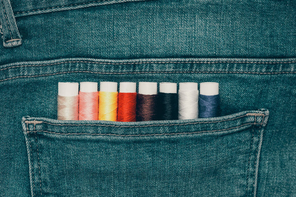 Background jeans pocket with fashion designer tools - Photo, Image