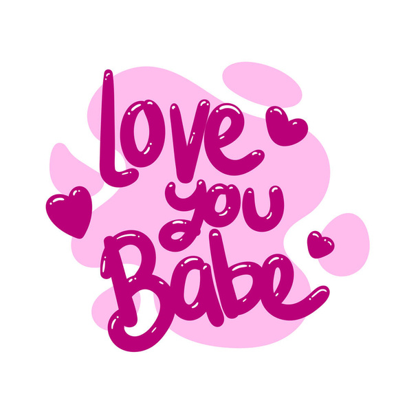 love you babe quote text typography design graphic vector illustration - Vektor, obrázek