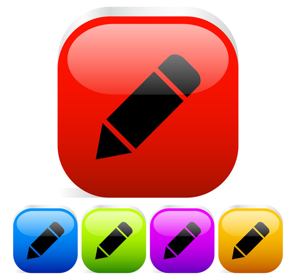 Different color pencil icons - Vecteur, image