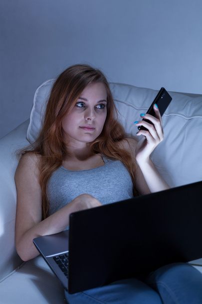 Girl using technology - Photo, image