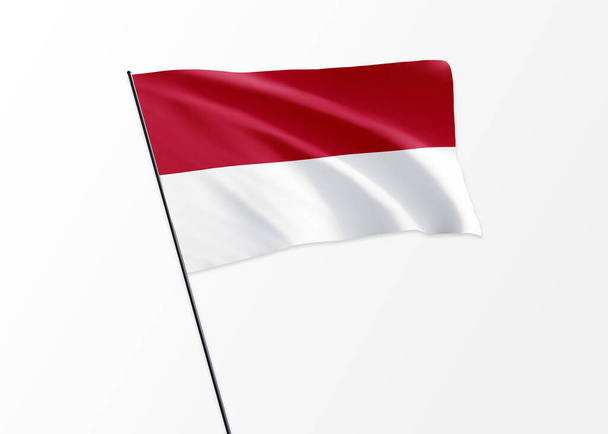 Bandeira indonésia voando alto no fundo isolado Dia da independência indonésia - Foto, Imagem
