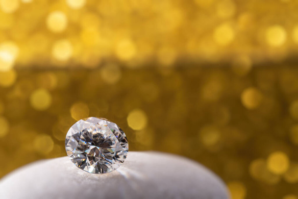Luxury diamond on stone on bokeh background - Foto, Imagem