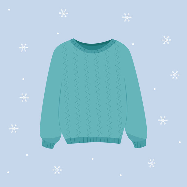 Zimowy sweter. Ciepły sweter Odzież zimowa - Wektor, obraz