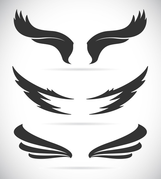 Vector black wing icons set  - Vector, Image