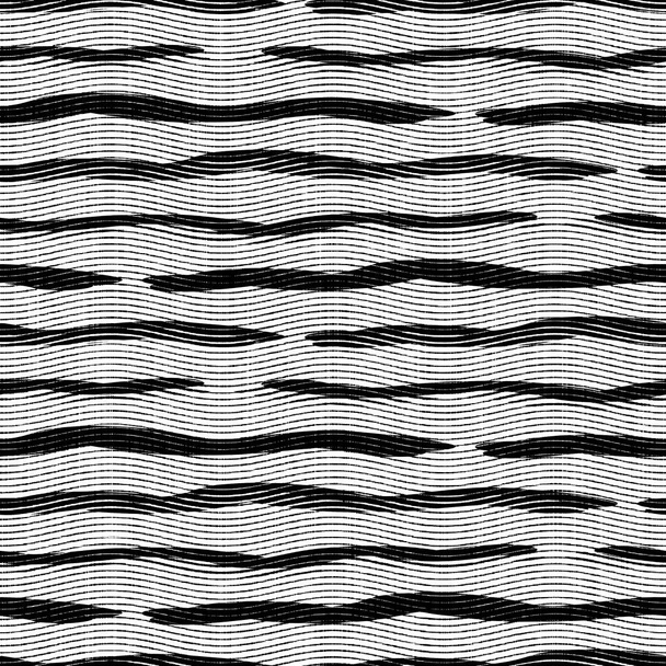 Nahtlose geometrische schwarz-weiß gewebte Fischgrätstruktur. Zweifarbiges 50er-Jahre-Muster. Moderne Textilwebeeffekte. Maskuline gebrochene Linie wiederholen jpg print.  - Foto, Bild