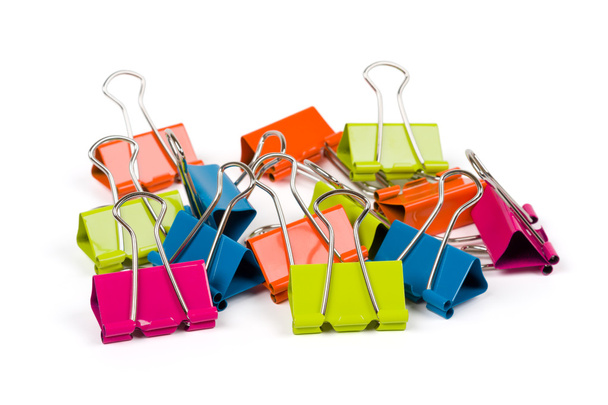 Heap of color binder clips - Photo, Image