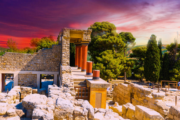 Knossos Crete, widok z góry, Grecja - Zdjęcie, obraz