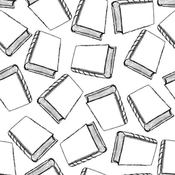 sketch cute book seamless pattern - Wektor, obraz