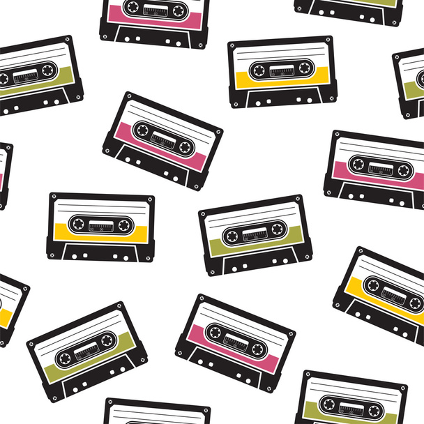 cassette tape pattern - Vettoriali, immagini