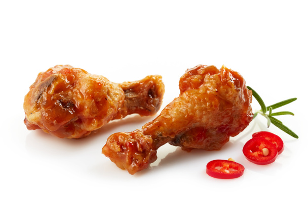 Smażone skrzydełka kurczaka z sosem chili - Zdjęcie, obraz