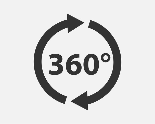 360度表示ベクトルアイコン。ウェブサイト、ウェブデザイン、モバイルアプリのための記号とシンボル. - ベクター画像