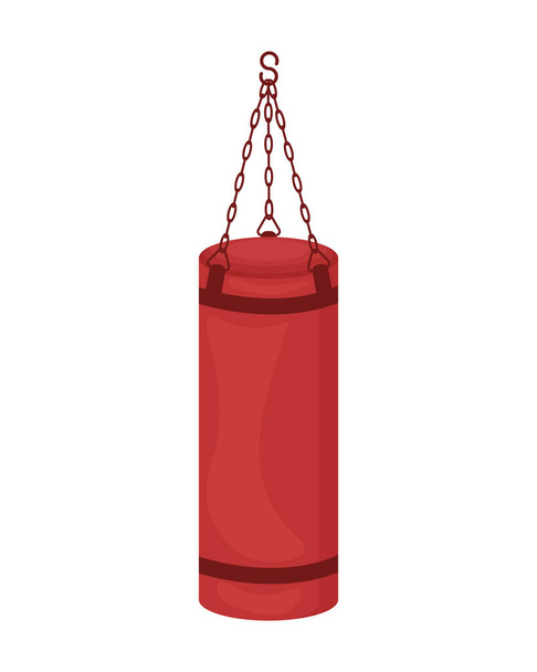Sports punching bag, for training in the gym. Sports simulator for sports activities. A bag for boxing, kickboxing, mixed martial arts. Vector illustration isolated on a white background. - Wektor, obraz