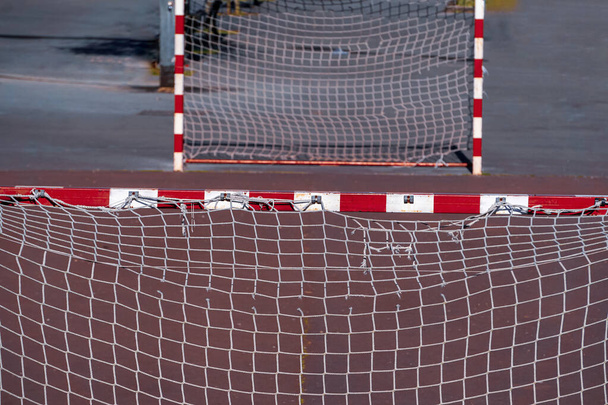         old street soccer goal sport equipment                     - Foto, Bild