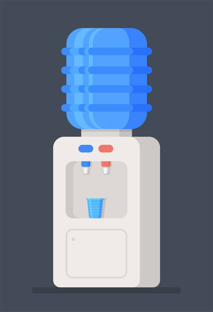 Vector illustration of an insulated water cooler. Machine with a bottled drinking water cooler. - Вектор, зображення