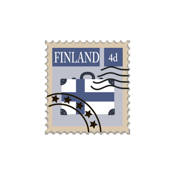 切手を切った。エンベロープに接着するためのベクトルマークのイラスト。フィンランド. - ベクター画像