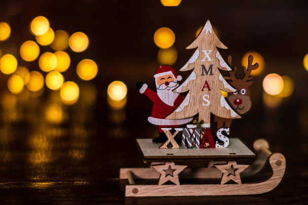 Christmas composition with seasonal decorations and ornaments - Photo, Image
