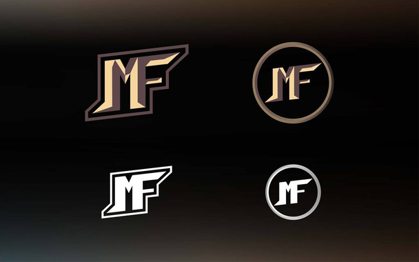 Initials MF logo with a bright color is suitable for E sports teams and others - Vector, Image