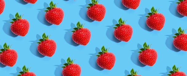 Fresh red strawberries overhead view - Photo, image