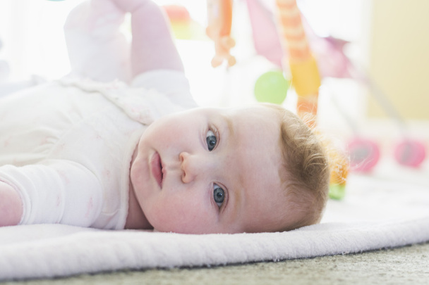 Beautiful intelligent newborn baby - Photo, Image