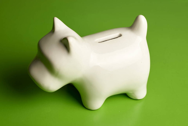 pig-shaped white piggy bank - Valokuva, kuva