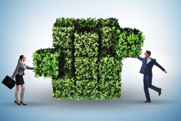Business people in green environment concept - Photo, Image