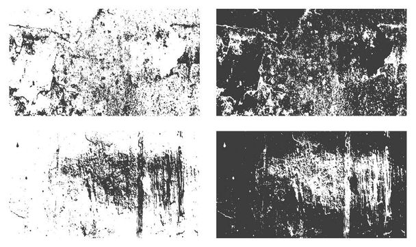 Rough distressed grunge texture background set vector - Вектор,изображение