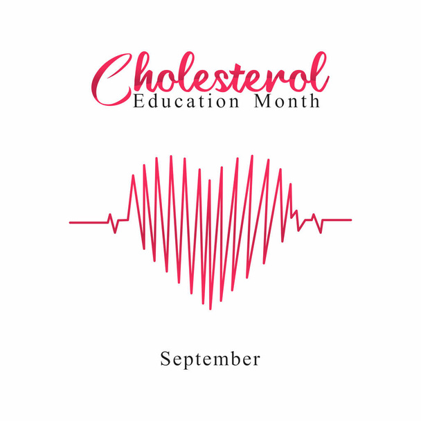 grafica vettoriale del mese di educazione al colesterolo buono per la celebrazione del mese di educazione al colesterolo. design piatto. flyer design.flat illustrazione. - Vettoriali, immagini