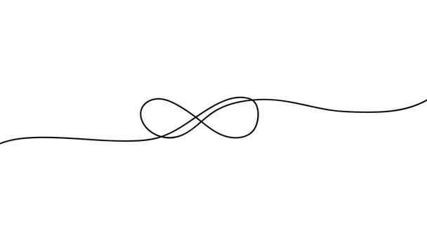 Infinity symbol drawn by one line isolated on white background. Repetitions or unlimited cycling. Vector illustration - Vektör, Görsel
